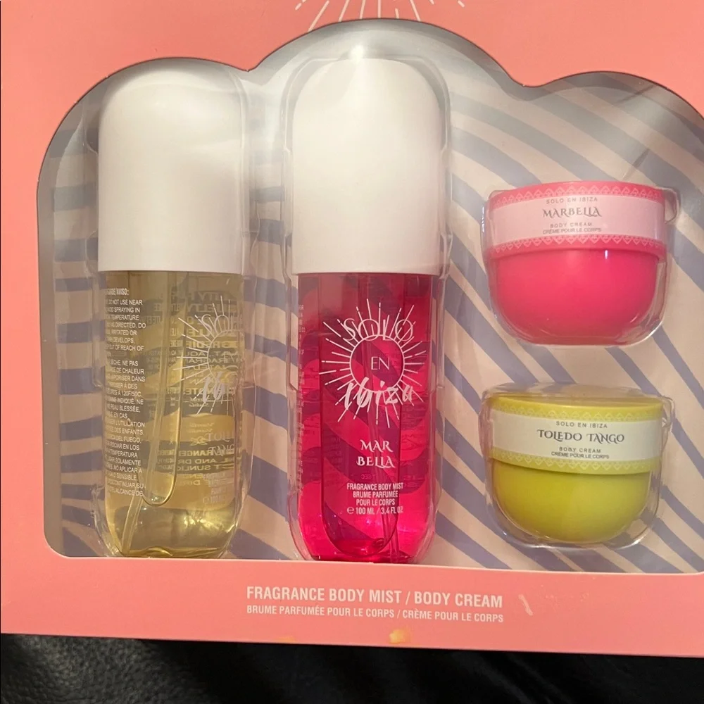 SOLO EN IBIZA 4 piece FRAGRANCE BODY MIST and BODY CREAM SET-NIB
